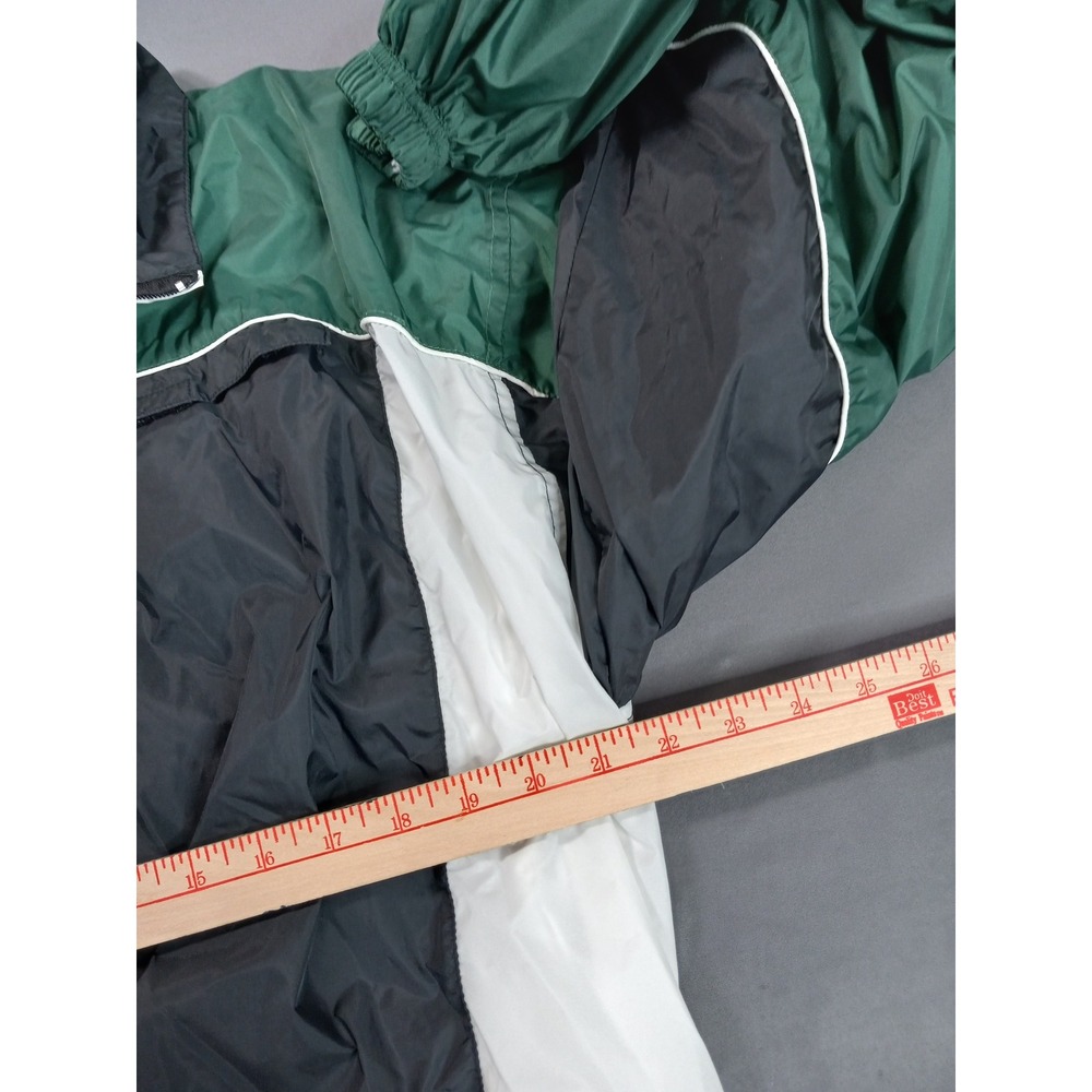Vintage 90s Wilson Colorblock Windbreaker Jacket Green Black White Mens XL - Picture 4 of 10